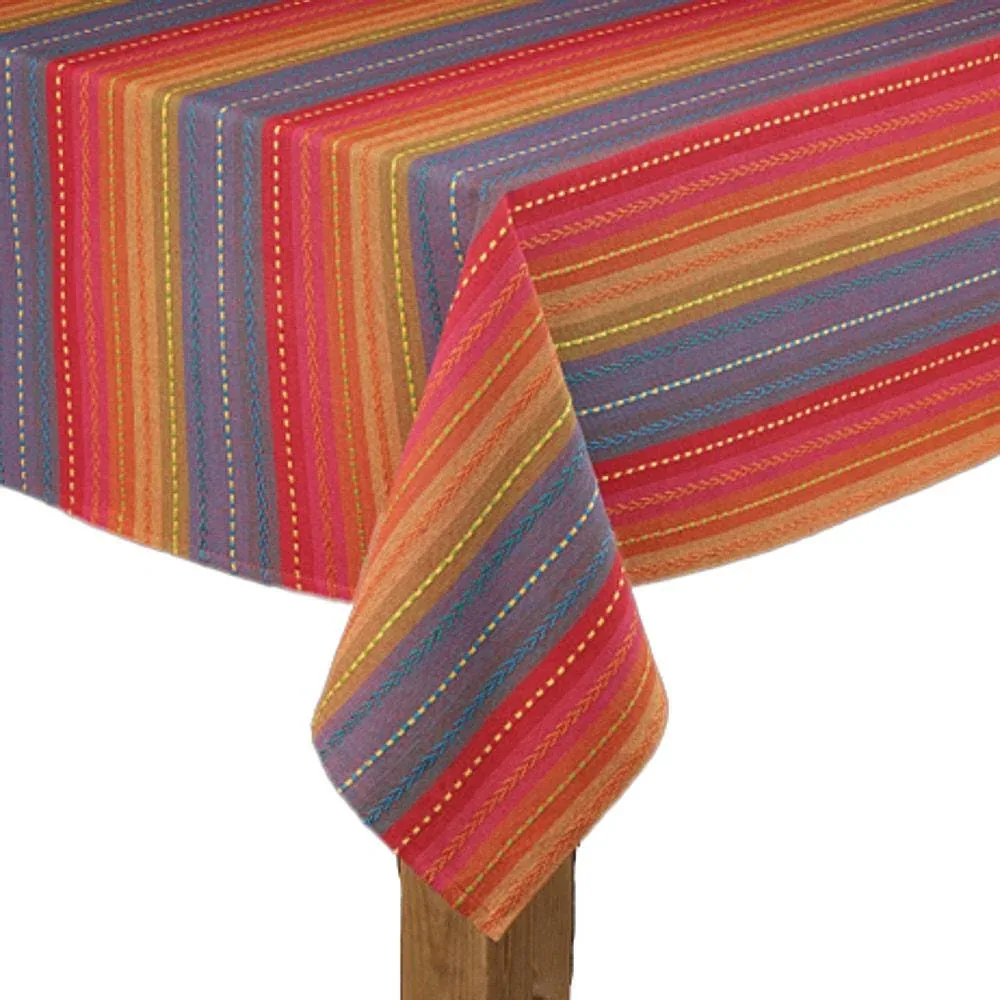 Lintex Lines Phoenix Striped Red Table Linens