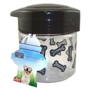 Lixit Dog Treat Jar Container Grey/Clear Medium
