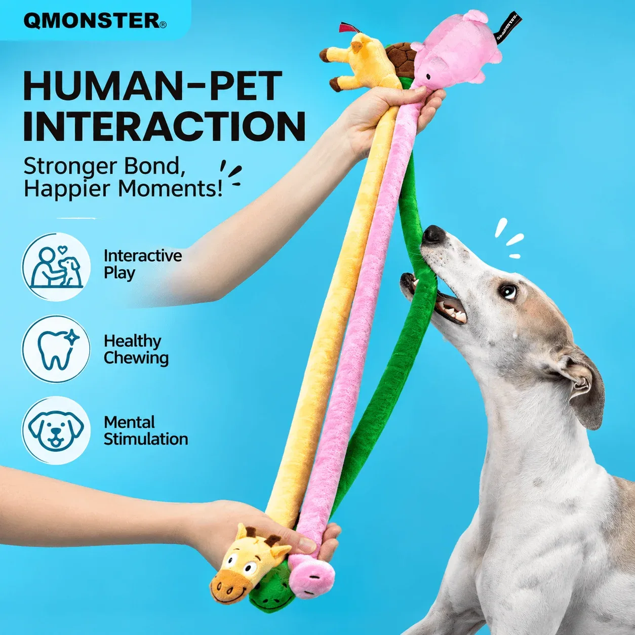 Long Plush Squeaky Dog Toy – Durable Interactive Tug-of-War Chew Toy - Image 2