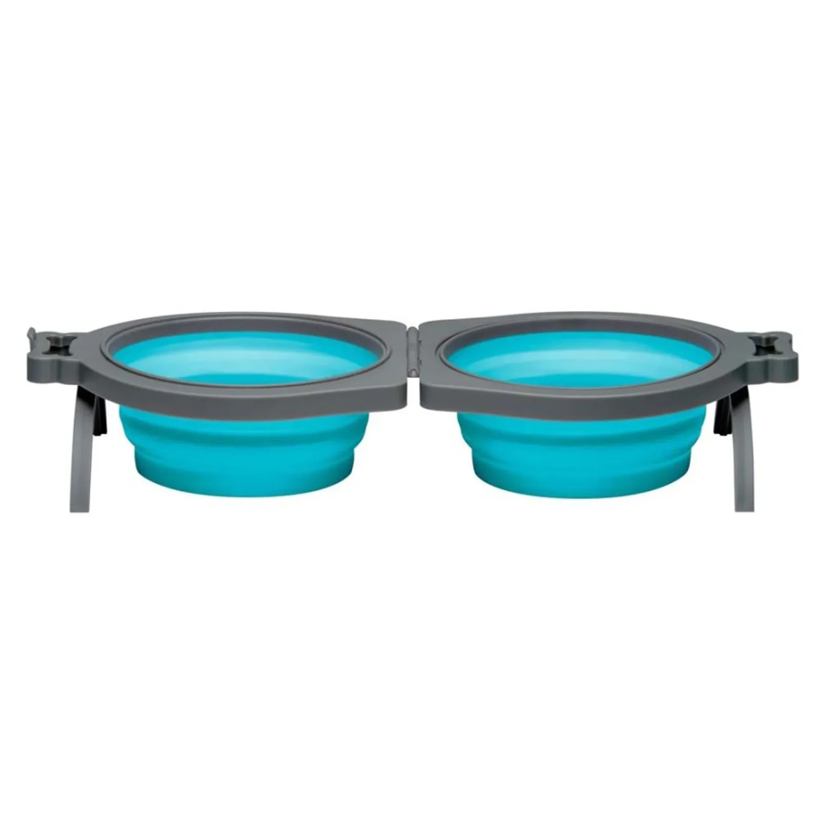 Loving Pets Bella Roma Travel Double Diner Dog Bowl Blue Small