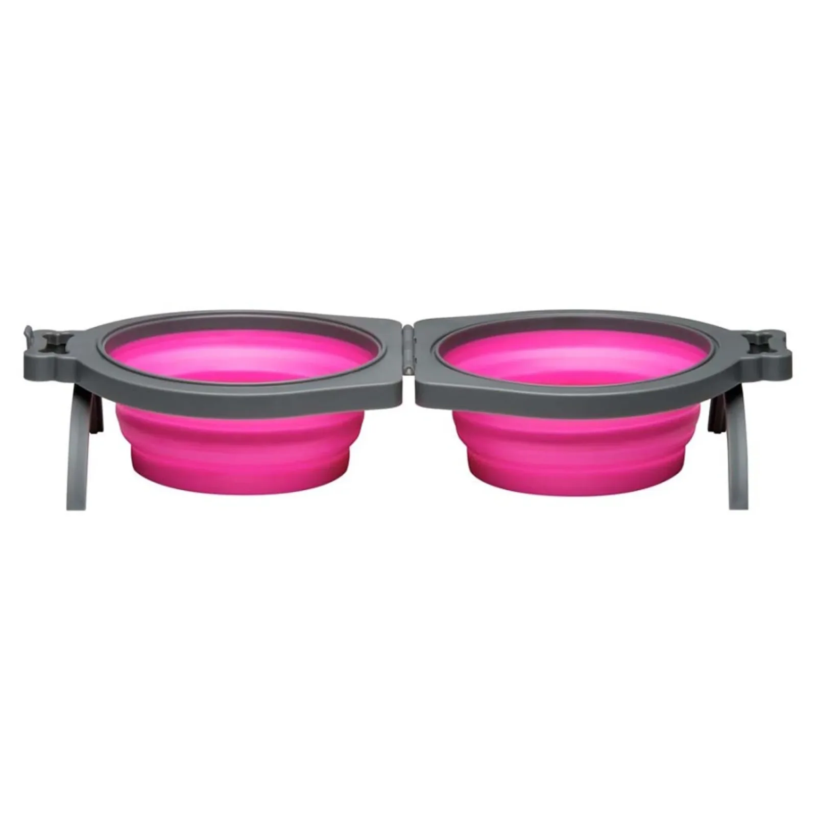 Loving Pets Bella Roma Travel Double Diner Dog Bowl Pink Medium