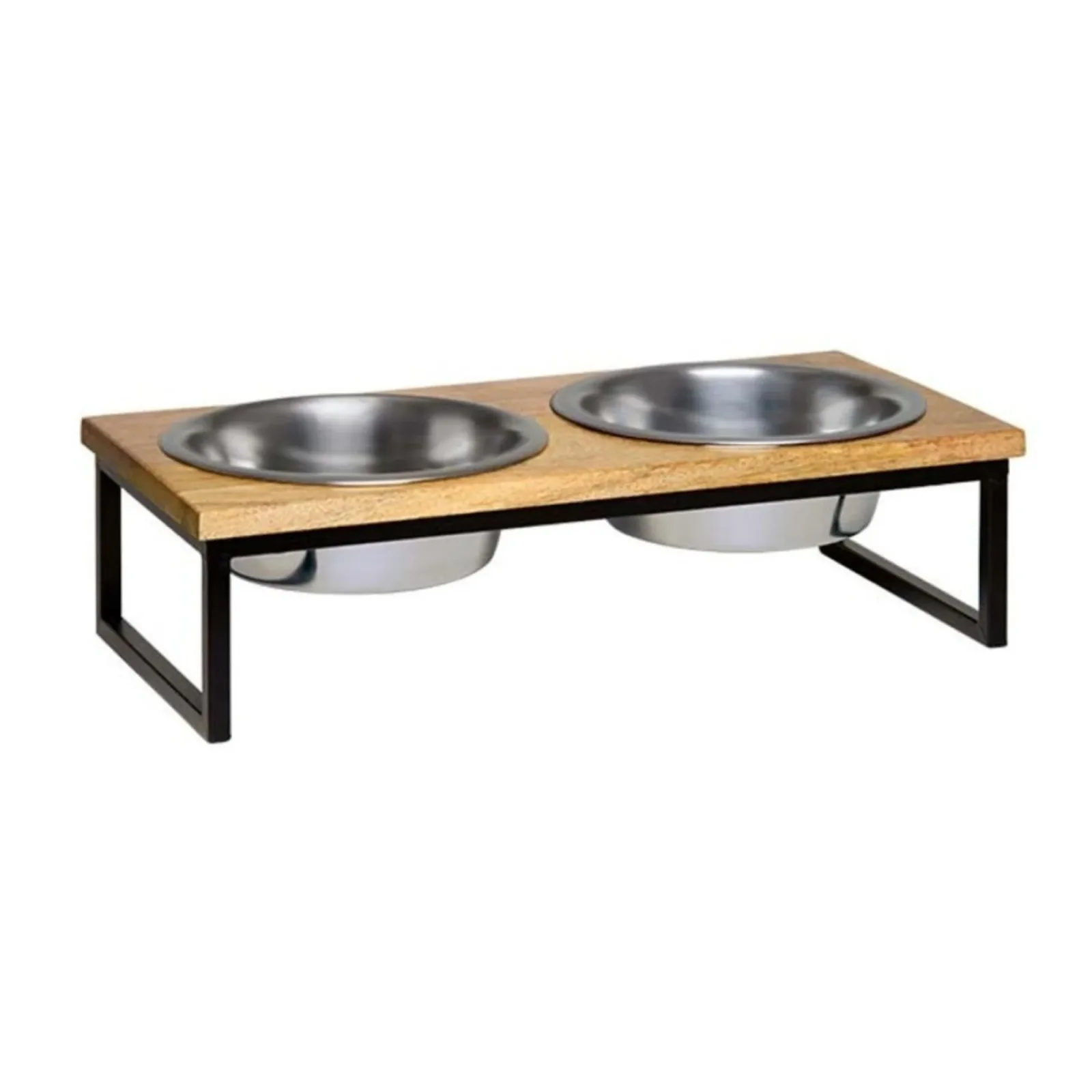 Loving Pets Black Label Raised Wooden Top Diner, 2 qt