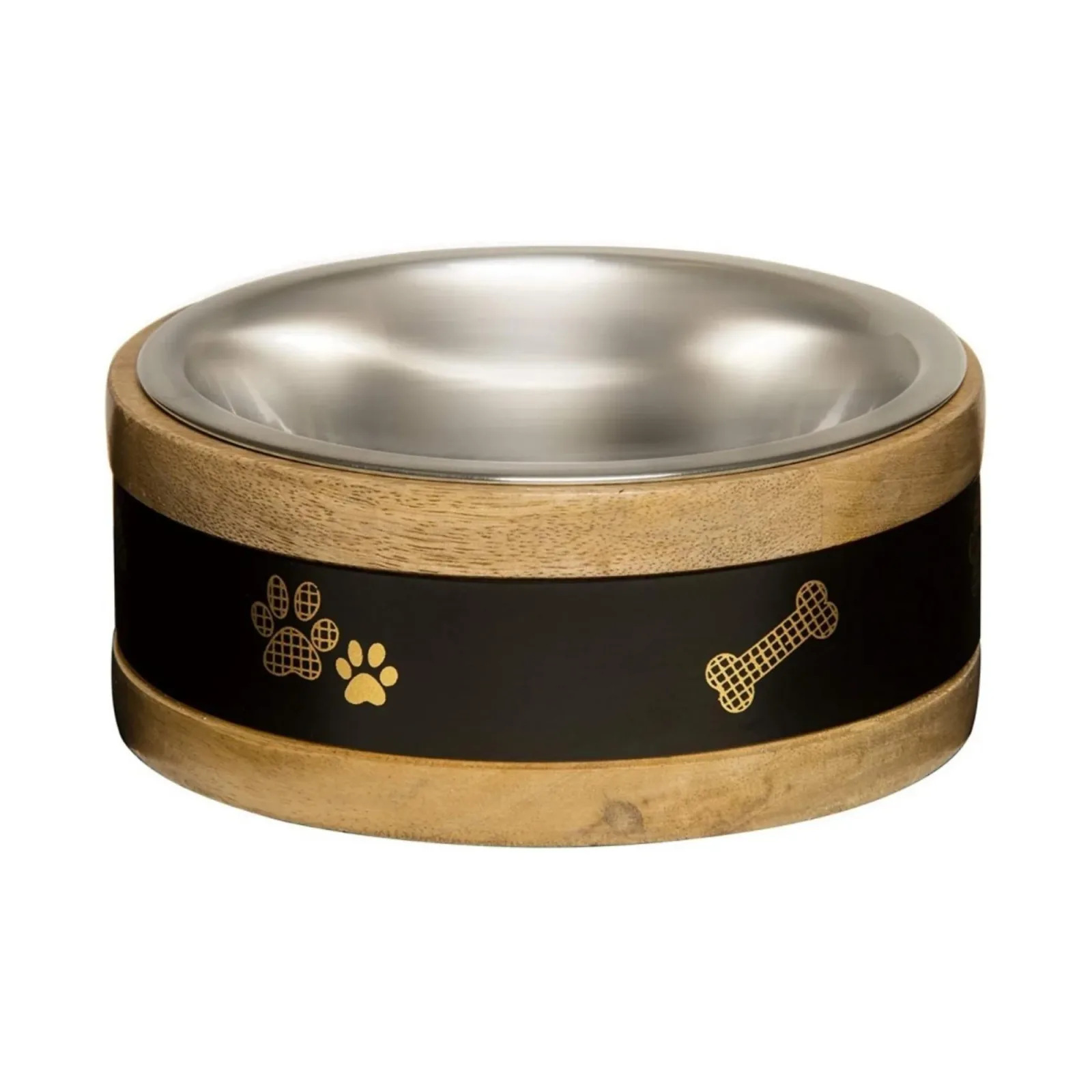 Loving Pets Black Label Wooden Ring Dog Bowl Holder 1 qt
