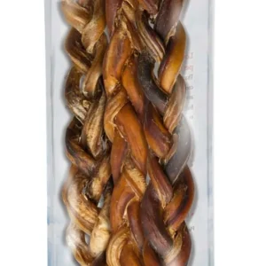 Loving Pets Buffalo Braided Bully Sticks - Durable 9 in, 2-Count
