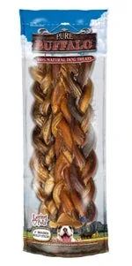 Loving Pets Buffalo Braided Bully Sticks - Durable 9 in, 2-Count - Image 2