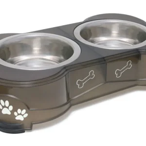 Loving Pets Double Diner Dog Bowl Espresso Medium