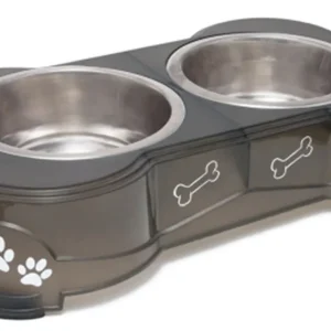 Loving Pets Double Diner Dog Bowl Espresso Small