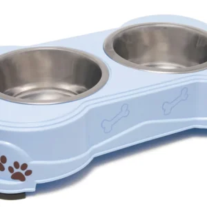 Loving Pets Double Diner Dog Bowl Murano Blue Medium