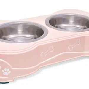 Loving Pets Double Diner Dog Bowl Paparazzi Pink Medium