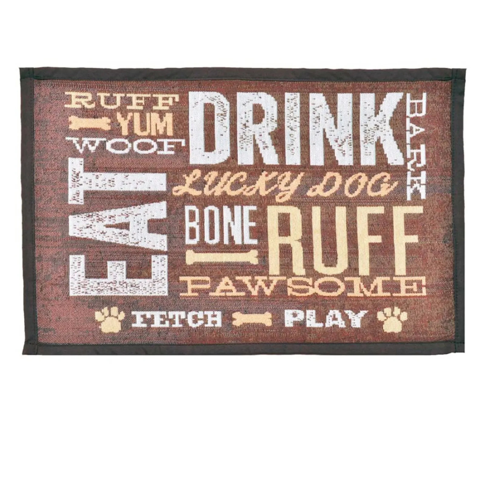 Loving Pets Fashion Mat Dog Day Expressions, Brown, White, Tan