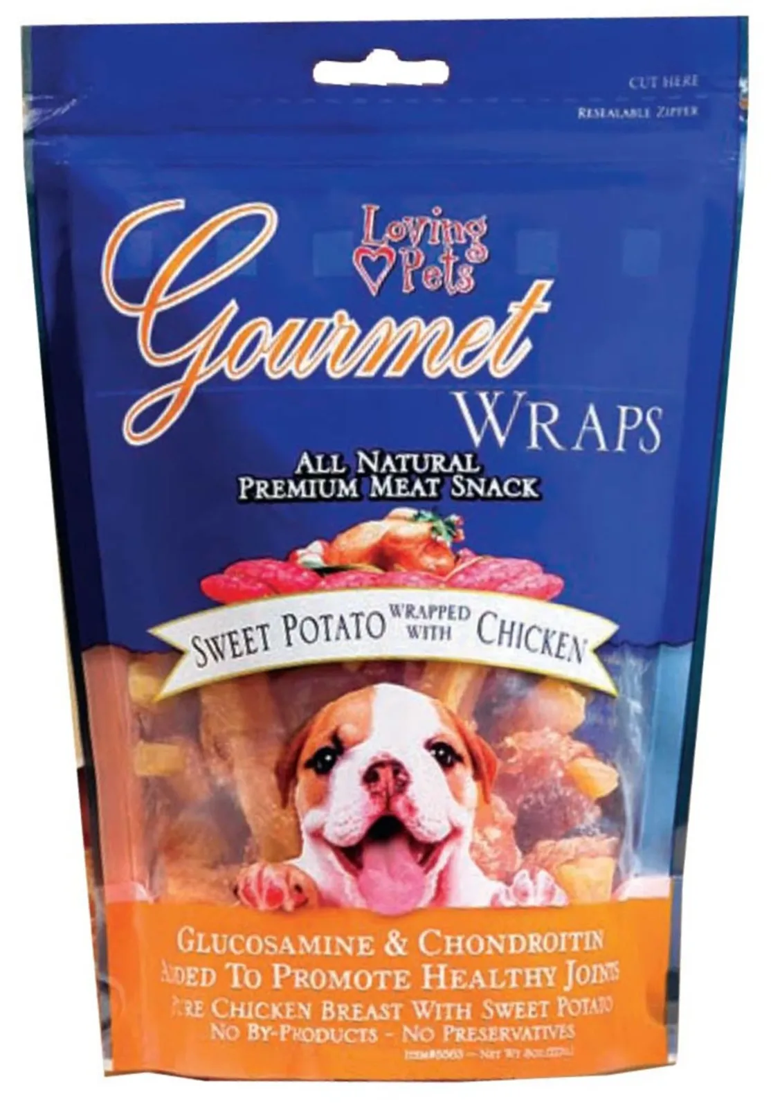 Loving Pets Gourmet Wraps Dog Treat Sweet Potato Chicken, 8 oz