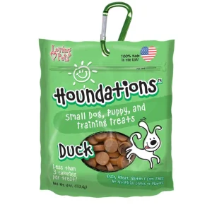 Loving Pets Houndations Small Dog Puppy Training Dog Treats Duck, 4 oz