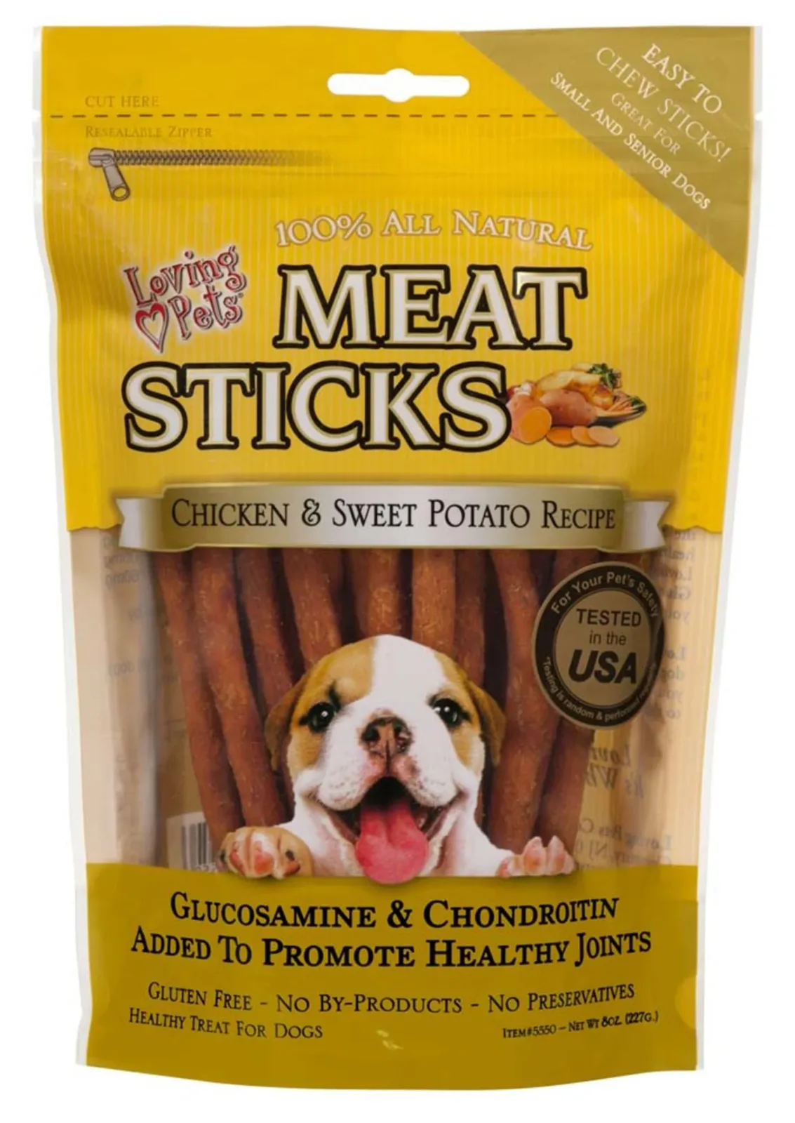 Loving Pets Meat Sticks Dog Treats Chicken Sweet Potato, 8 oz