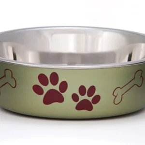 Loving Pets Metallic Dog Bowl Artichoke, Medium