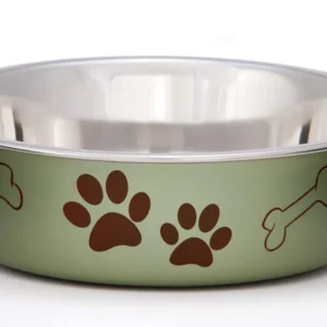 Loving Pets Metallic Dog Bowl Artichoke, Small
