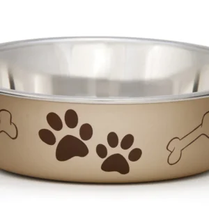 Loving Pets Metallic Dog Bowl Champagne, Small