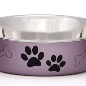 Loving Pets Metallic Dog Bowl Grape, Small