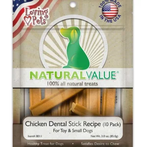 Loving Pets Natural Value Chicken Dental Sticks Dog Treats 3 oz 10 ct