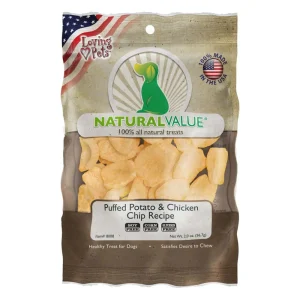 Loving Pets Natural Value Puffed Chips Dog Treats Potato & Chicken 2 oz