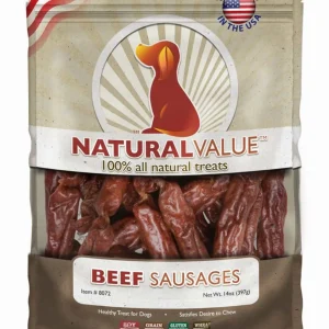 Loving Pets Natural Value Sausages Dog Treats Beef, 13 oz