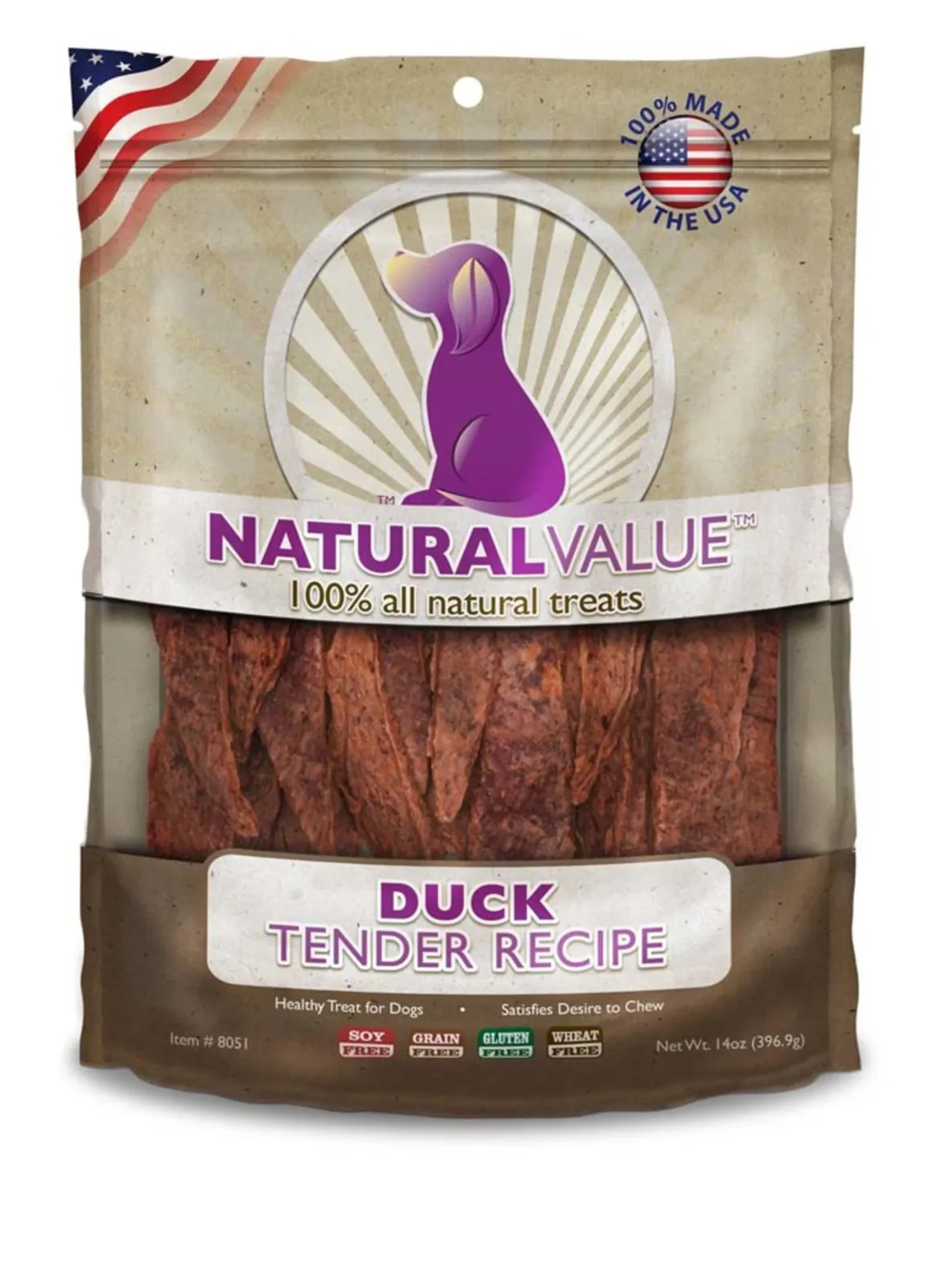 Loving Pets Natural Value Tender Dog Treats Duck, 14 oz