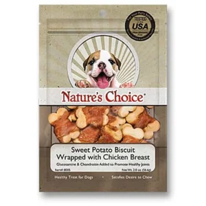 Loving Pets Nature's Choice Wrapped Biscuit Dog Treats Sweet Potato Chicken, 2 oz
