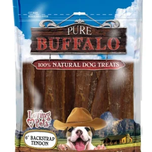 Loving Pets Pure Buffalo Backstrap Tendon Dog Treat, 46 in, 20-Count