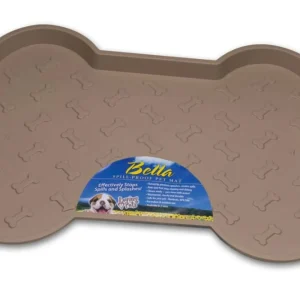 Loving Pets SpillProof Bone Shaped Dog Mat, Tan, Small