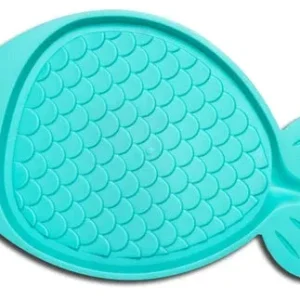 Loving Pets SpillProof Fish Shaped Cat Mat Aqua Green