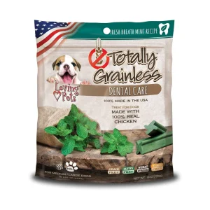 Loving Pets Totally Grainless Fresh Breath Mint Large Dog Dental Dog Treats 6 oz