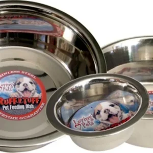 Loving Pets Traditional Stainless Steel Dog Bowl, Silver, 1 pt