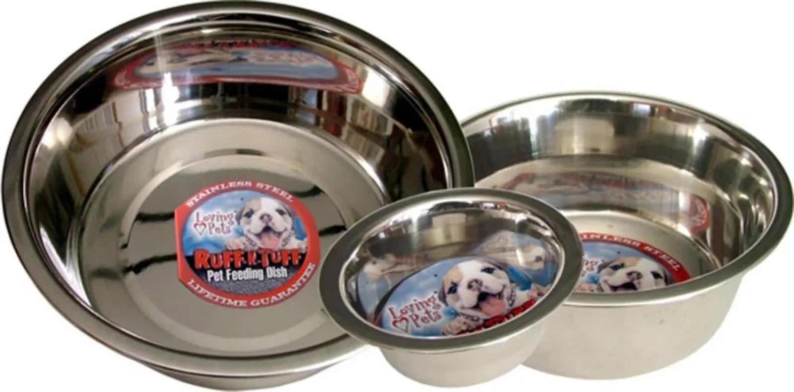 Loving Pets Traditional Stainless Steel Dog Bowl, Silver, 1 pt