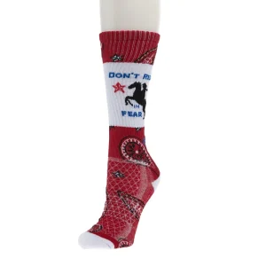 Lucky Chuck Women's Don't Ride Fear Red Performance Socks