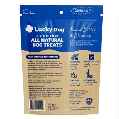 Lucky Dog Crunchy Premium Dog Treats 6oz - Peanut Butter & Blueberry - Image 2