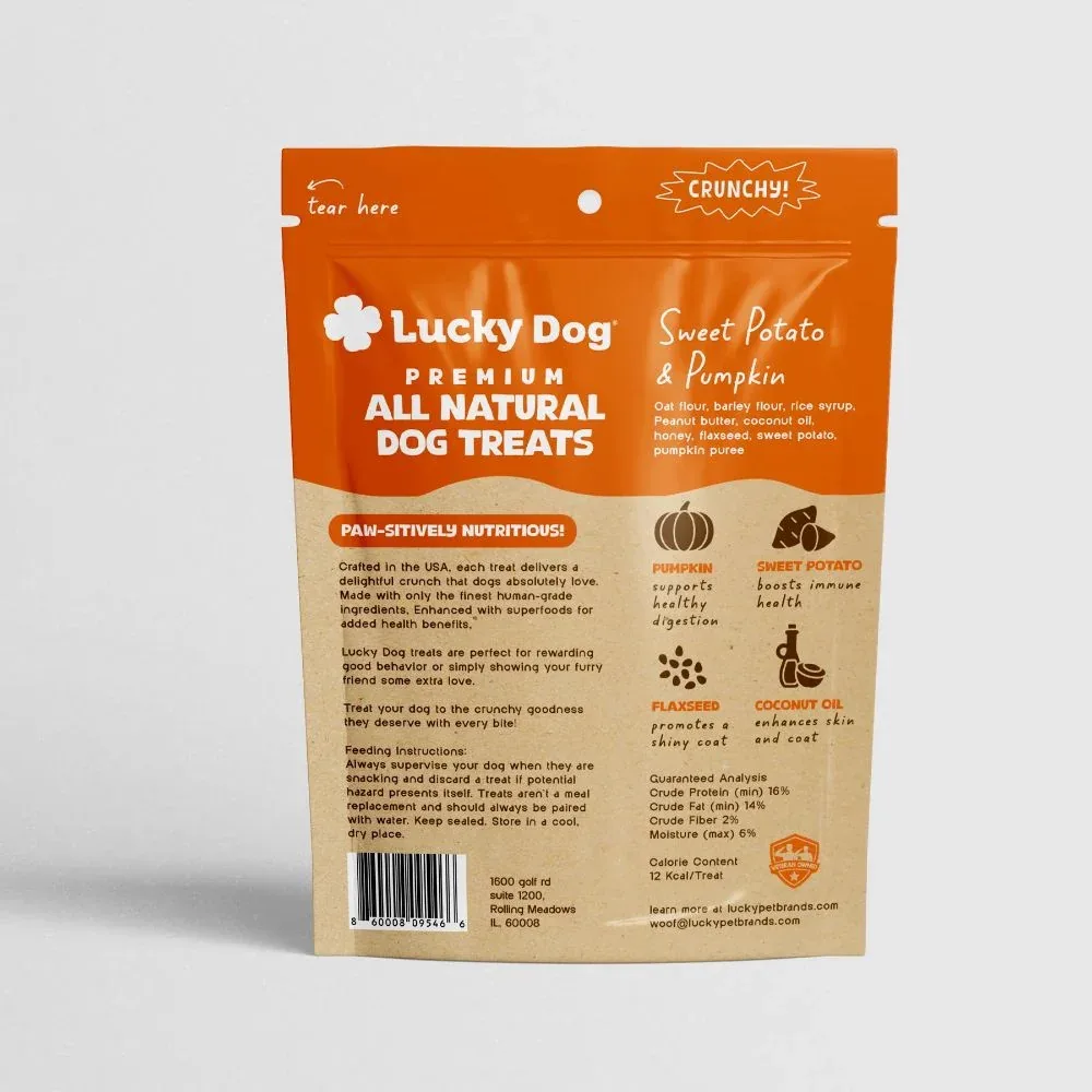 Lucky Dog Crunchy Premium Dog Treats 6oz - Sweet Potato & Pumpkin - Image 2