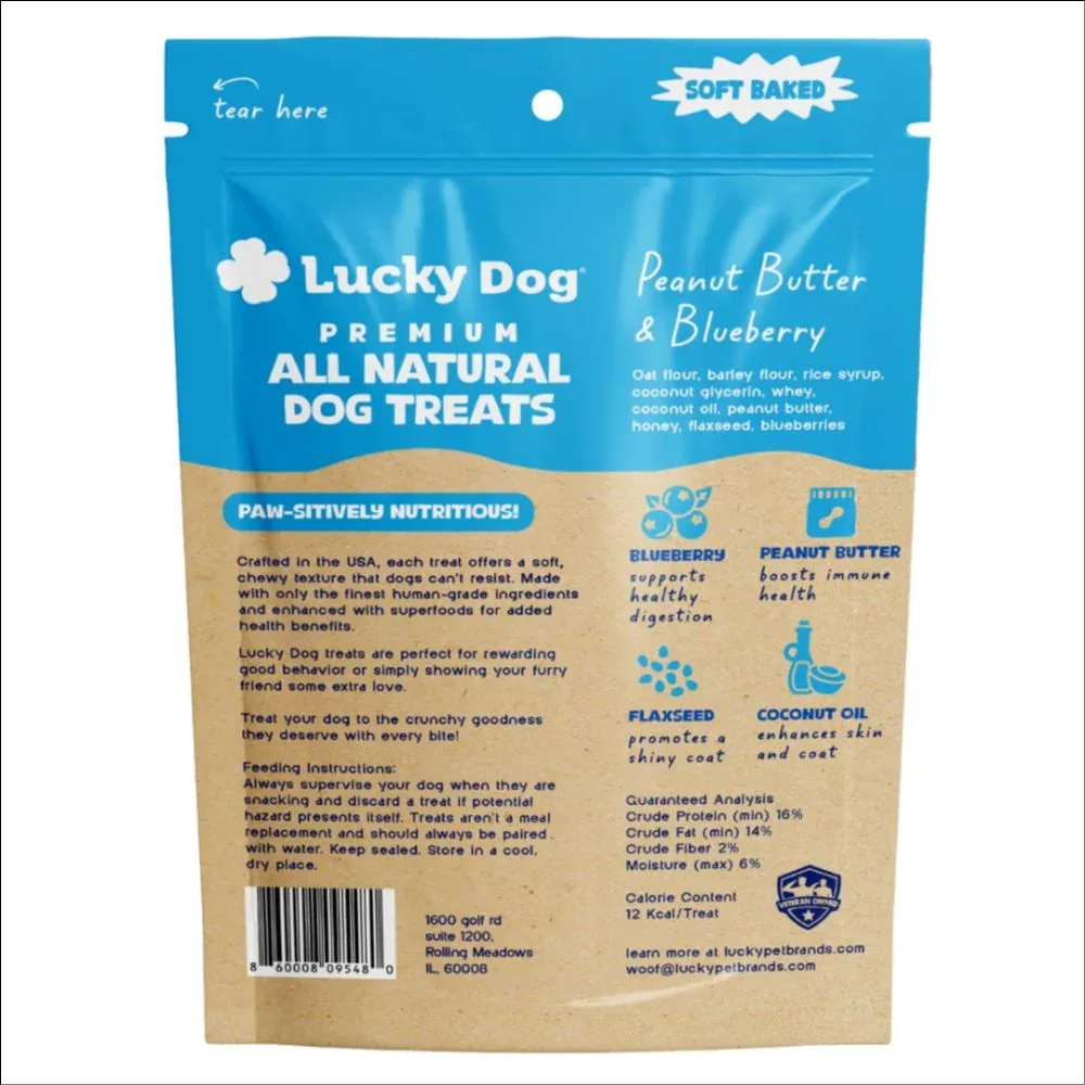 Lucky Dog Soft Baked Premium Dog Treats 6oz - Peanut Butter & Blueberry - Image 2