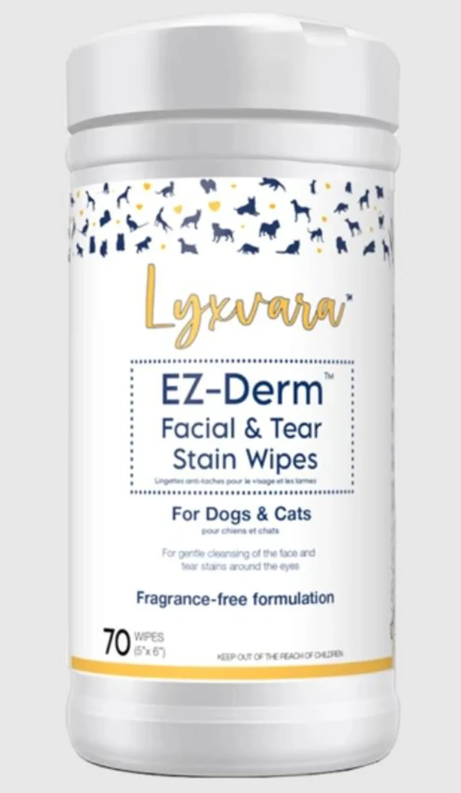 Lyxvara Dog easy Derm Wipes Frangrance Free, 70-Count