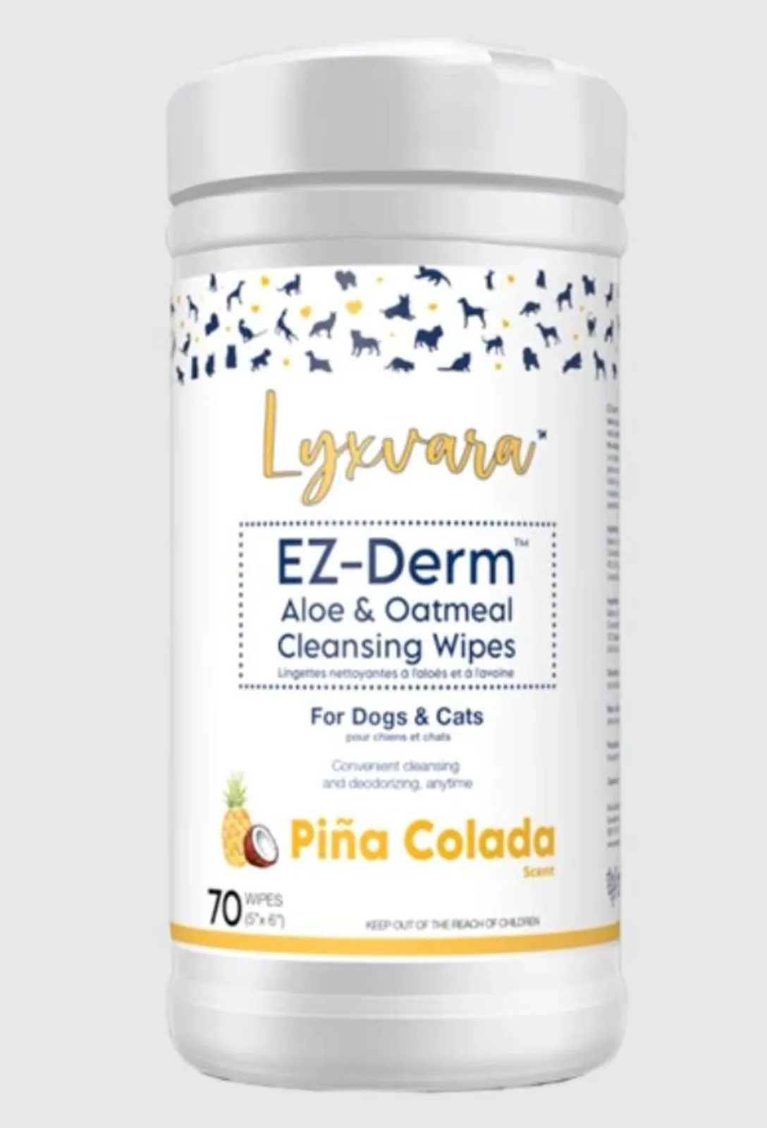Lyxvara Dog easy Derm Wipes Pina Colada, 70-Count