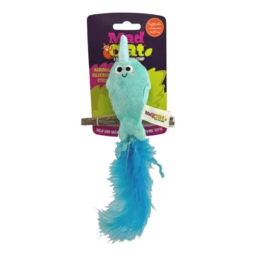 Mad Cat Narwhal with Silvervine Cat Toy Small