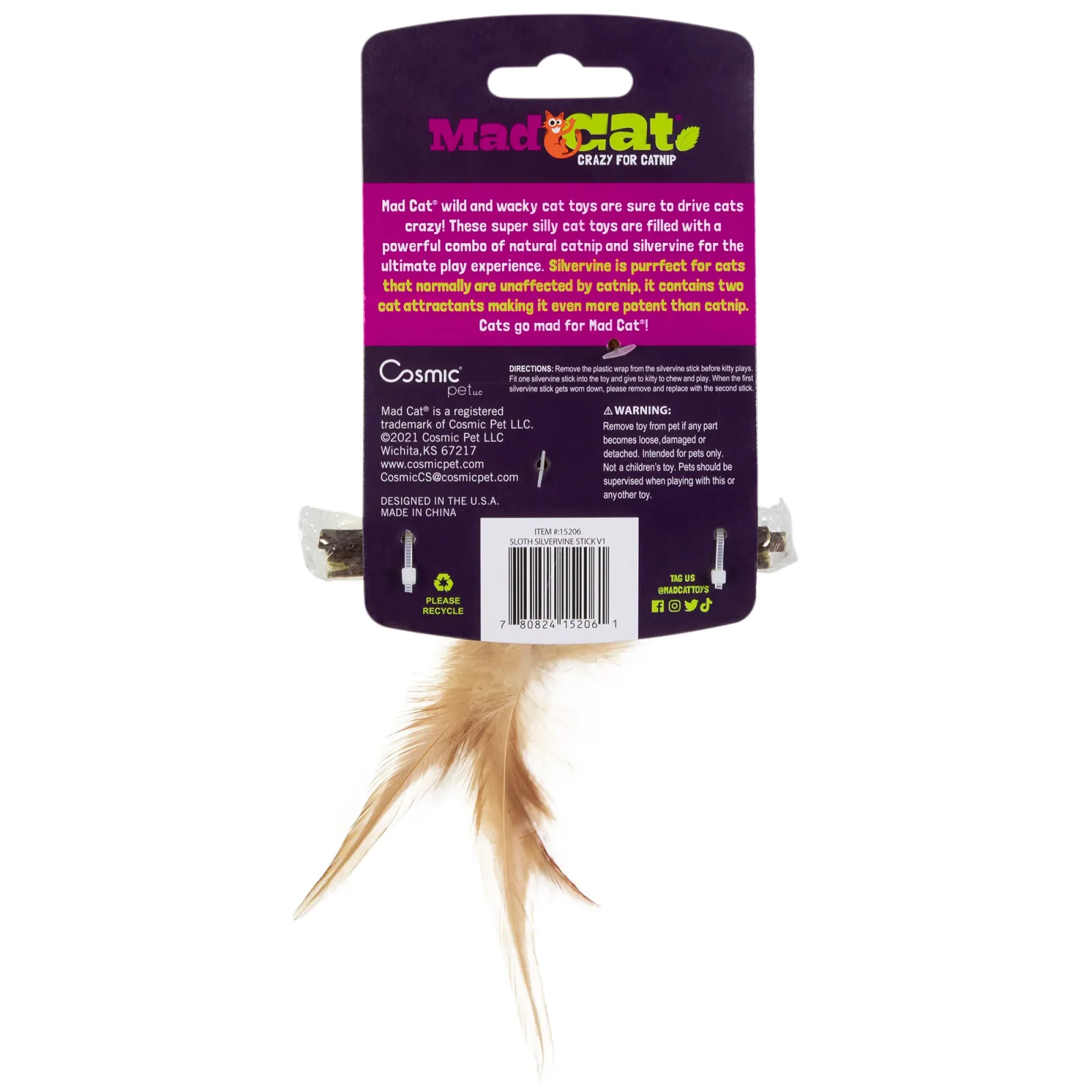 MAD CAT Sloth with Silvervine Cat Toy - Image 2