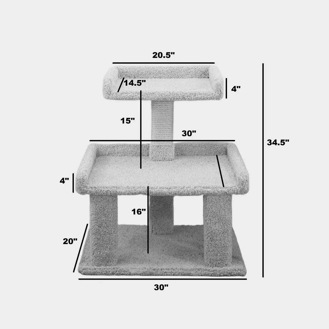 Maine Coon Cat Perch – Extra Wide Solid Wood Cat Stand for Large & Multi-Cat Homes - Image 2