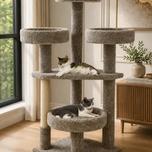 Maine Coon Cat Tower | Solid Wood Cat Tree for Large & Multi-Cat Homes