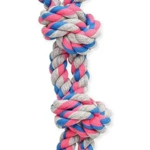 Mammoth Flossy Chews Dog Toy with Rubber Handle