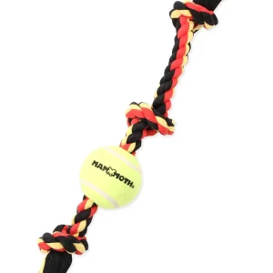 Mammoth Pet Md 20-in Color 3 Knot Tug w 3-in Tennis Ball Dog Toy