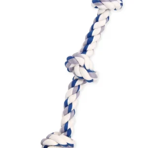 Mammoth Pet Mini 10-in Cotton-Poly Color 3 Knot Rope Tug Dog Toy