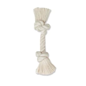 Mammoth Pet Products 100% Cotton Rope Bone Dog Toy White 9 in, Small