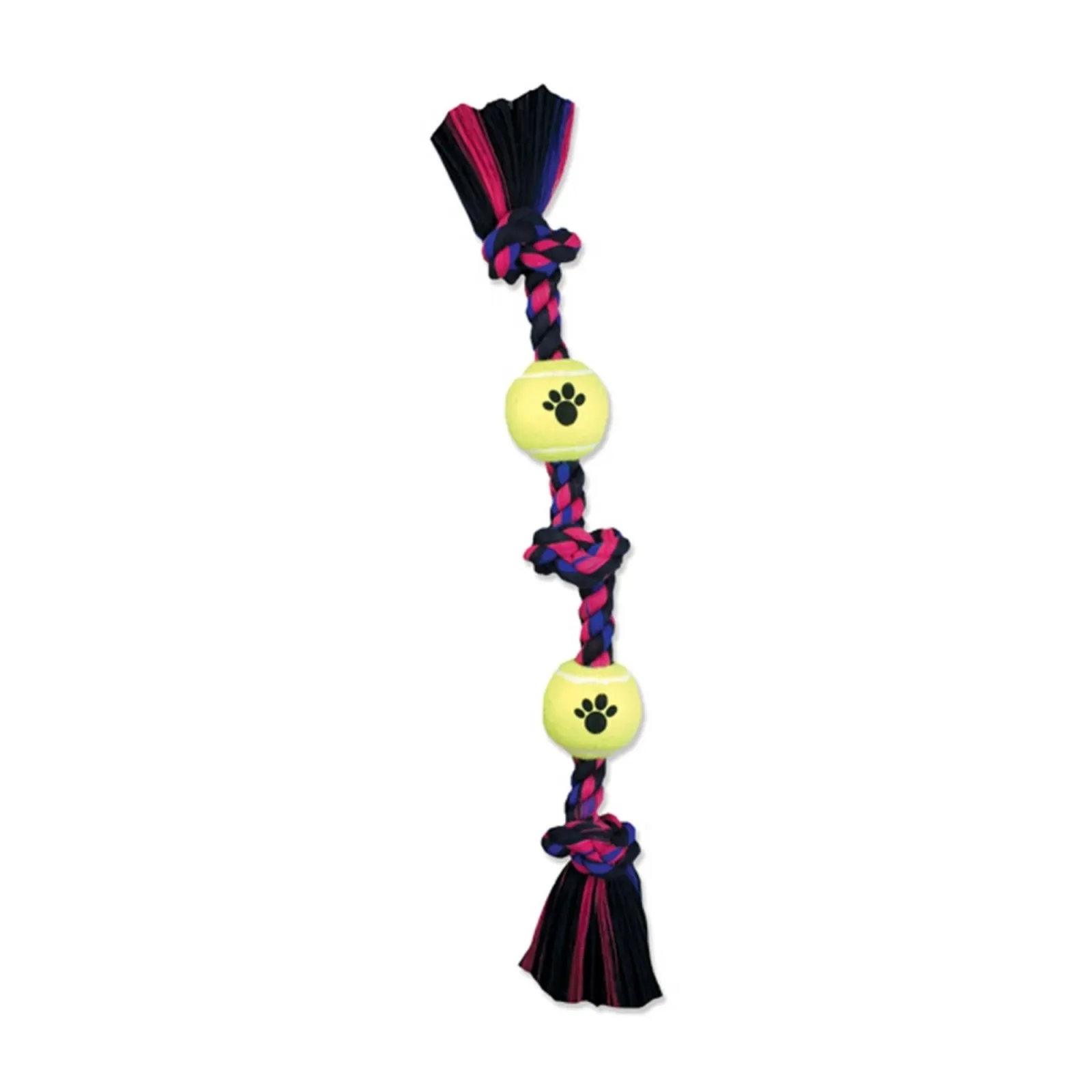 Mammoth Pet Products 3 Knot Tug Dog toy with, 4 in Tennis Ball Multi-Color, 20 in, Medium - Image 2