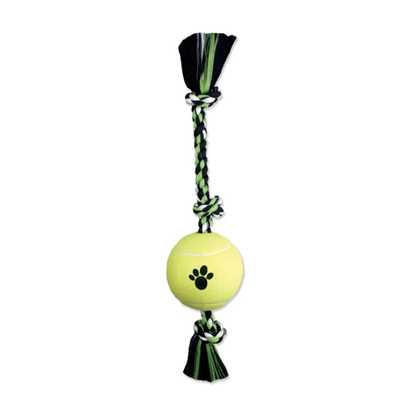 Mammoth Pet Products 3 Knot Tug Dog toy with, 4 in Tennis Ball Multi-Color, 24 in, Large