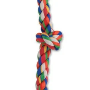 Mammoth Pet Products Cloth Dog Toy Rope 3 Knot Tug Multi-Color 20 in, Medium