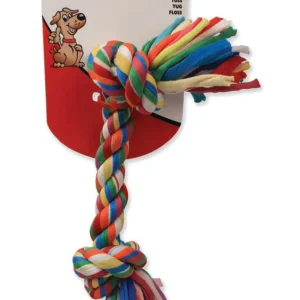 Mammoth Pet Products Cloth Dog Toy Rope Bone Assorted 12 in, Medium